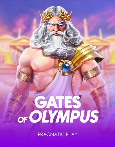 Gates of Olympus slot game featuring Zeus with a gold crown and white toga, representing the mythological theme